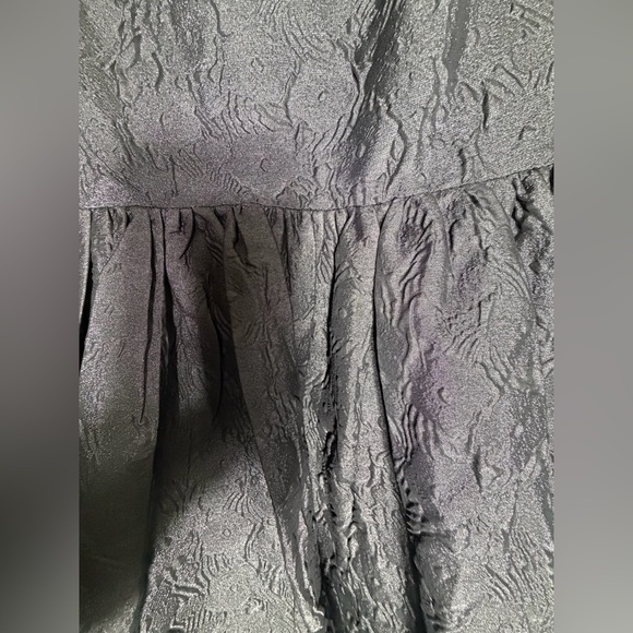 Lulus NWT Adorable Mood” Black Floral Jacquard Puff Sleeve Babydoll Dress Medium - Picture 14 of 14